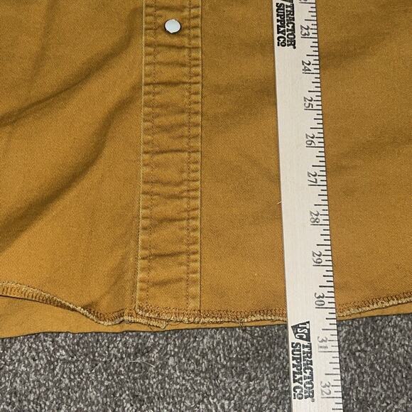 VTG WRANGLER Yellow Gold Western Shirt Pearl Snap 17 1/2 X 35 Work Shirt RARE - Picture 4 of 11